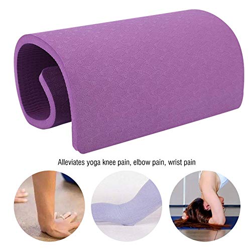 Almohadilla de rodilla para yoga EVA, estera de yoga para aliviar el dolor, alfombrilla de ejercicio antideslizante para rodillas, codo y mu?eca(Morado oscuro)