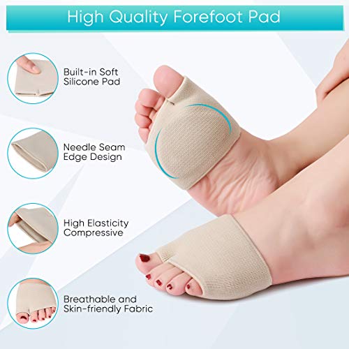 Almohadillas metatarsianas para mujeres y hombres, Almohadillas acolchadas de bola de pie, Plantillas de apoyo para el antepié para el neuroma de Morton, Callo, Metatarsalgie, L