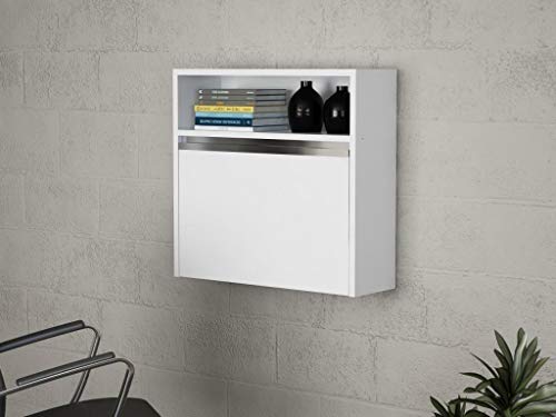 Alphamoebel Mesa de Trabajo, Madera de ingeniería, Blanco, 64 x 60 x 24 cm