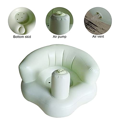 ALUNVA Silla de baño Sofá Inflable de baño Inflable for niños multifuncionales CLORURO DE POLIVINILO Asiento Inflable aprende Silla de Cena Taburete de baño portátil for bebés (Color : Pink)