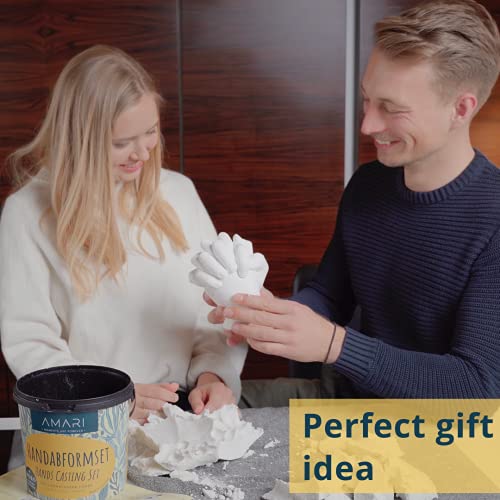 Amari® Molde Manos escayola – Yeso para moldes Manos para Parejas y familias – Yeso moldes Escultura Manos moldes de escayola alginato para moldes de Manos escayola para moldes Molde de Manos 3D