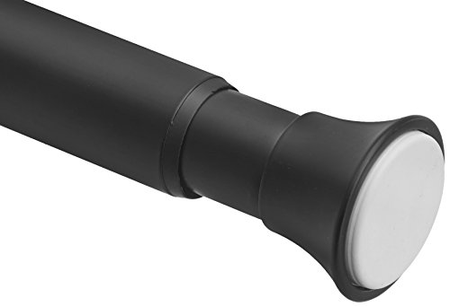 Amazon Basics AmazonBasics-Barra de tensión para Cortina de Ducha o Marco de Puerta, Negro, 137 a 229 cm