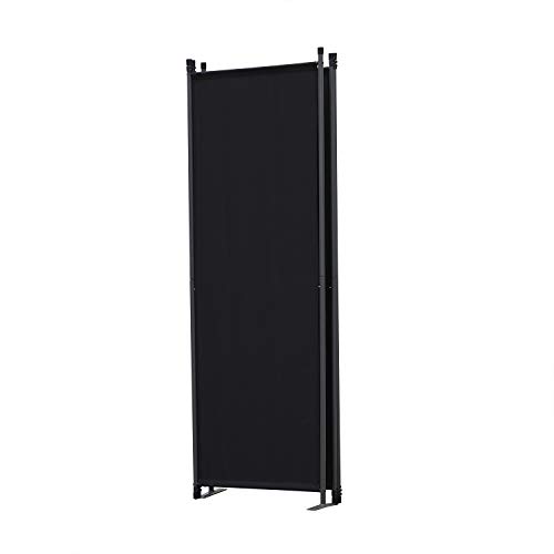Angel Living Biombo Separador de 3 Paneles, Decoración Elegante, Separador de Ambientes Plegable, Divisor de Habitaciones, 169X165 cm (Negro)