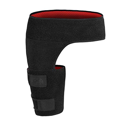 ANGGO Envoltura de la ingle Negro Soporte ajustable para la cadera de la ingle Brace Wrap Muslo Apoyo Alivio del Dolor de la Tensión Neopreno Cadera