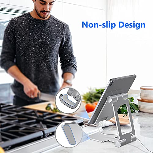 Anozer Soporte Tableta,Soporte iPad Plegable para iPad2021,iPad Pro11/10.2/10.5/12.9,iPad Air 2/3/4,iPad Mini 2/3/4,Samsung Tab,Tableta Huawei,Xiaomi,Lenovo,Teléfonos iPhone13/13Pro Max/12/11/Xs,Redmi