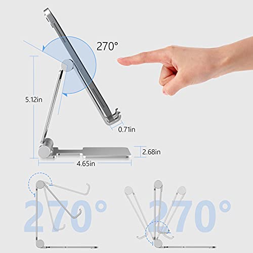 Anozer Soporte Tableta,Soporte iPad Plegable para iPad2021,iPad Pro11/10.2/10.5/12.9,iPad Air 2/3/4,iPad Mini 2/3/4,Samsung Tab,Tableta Huawei,Xiaomi,Lenovo,Teléfonos iPhone13/13Pro Max/12/11/Xs,Redmi