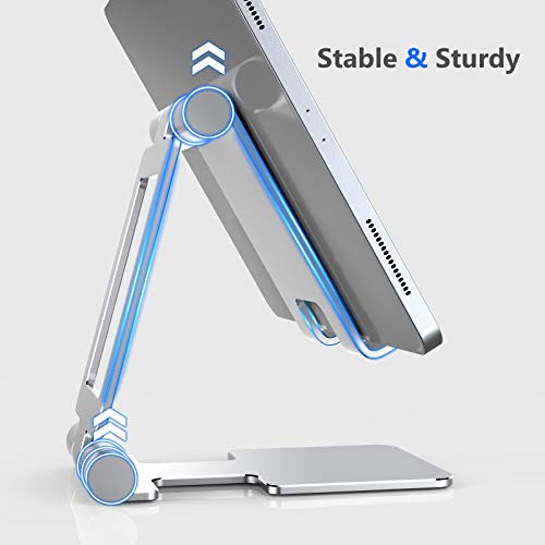 Anozer Soporte Tableta,Soporte iPad Plegable para iPad2021,iPad Pro11/10.2/10.5/12.9,iPad Air 2/3/4,iPad Mini 2/3/4,Samsung Tab,Tableta Huawei,Xiaomi,Lenovo,Teléfonos iPhone13/13Pro Max/12/11/Xs,Redmi