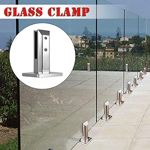 Aosbset Heavy Duty acero inoxidable vidrio piscina valla clip piso vidrio soporte fijo accesorios abrazadera para escaleras balcón piscina barandilla
