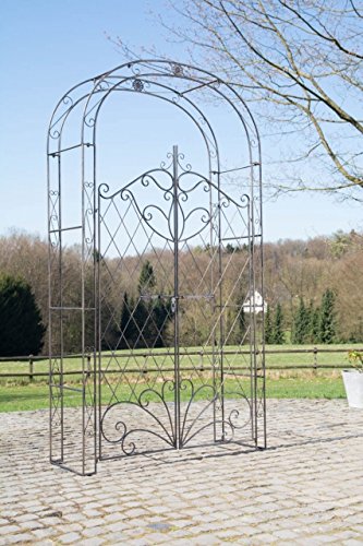 Arco De Jardín con Puerta Melissa I Enrejado con 2 Puerta para Plantas Trepadoras I Entrada Jardín En Forma De Arco para Flores I Color:, Color:Bronce