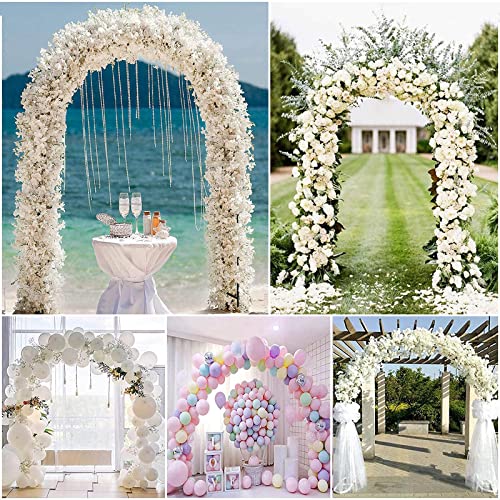 Arco De Metal para Bodas, Arco De Jardín, Rosas, Plantas Trepadoras, Soporte para Flores, Ideal para Patio Trasero, Césped, Patio, Decoración De Bodas, 150 X 267 X 50 Cm (Blanco 125 X 267)