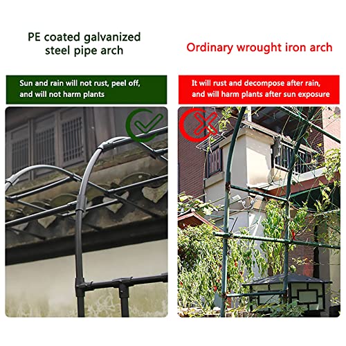 Arco De Metal para Bodas, Arco De Jardín, Rosas, Plantas Trepadoras, Soporte para Flores, Ideal para Patio Trasero, Césped, Patio, Decoración De Bodas, 150 X 267 X 50 Cm (Blanco 125 X 267)