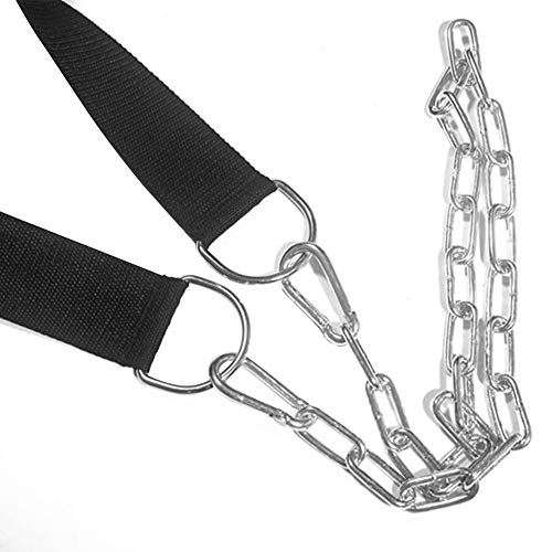 Arnés para la cabeza ajustable Arnés para cuello de buceo con cadena, arnés para el cuello, cinturón para entrenamiento de fuerza, levantamiento de pesas, entrenamiento de resistencia (negro)