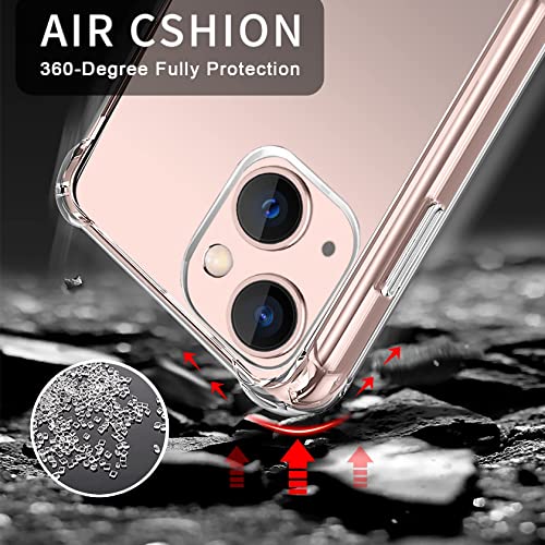 AROYI Funda Compatible mit iPhone 13, 2 Pack Cristal Templado y 2 Pack Lente de cámara - Clear
