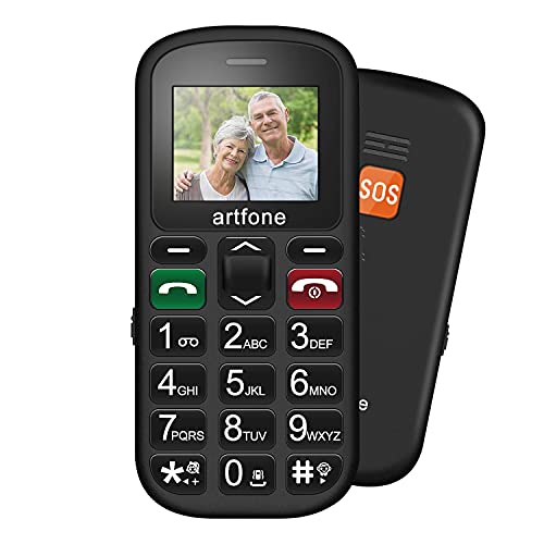 Artfone Teléfonos móvil para Gente Mayores, Móvil Teclas Grandes con cámara Grandes teléfono móvil para Personas Mayores con botón SOS