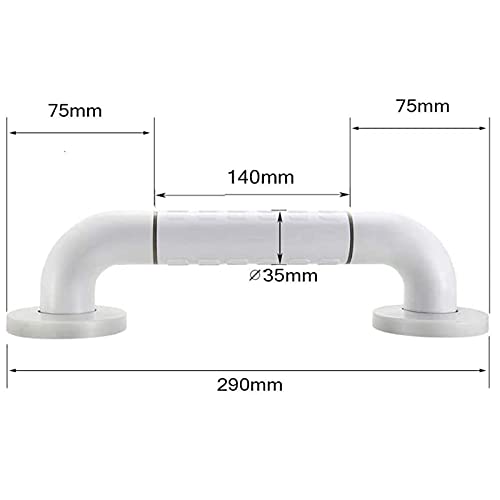 Asa De Seguridad Para Baño,Baranda De Baño,Barra De Agarre Antideslizante,Agarre De Mango De Ducha,Con Círculos Luminosos,Para Personas Mayores Niños Embarazadas(Blanco) (29cm)