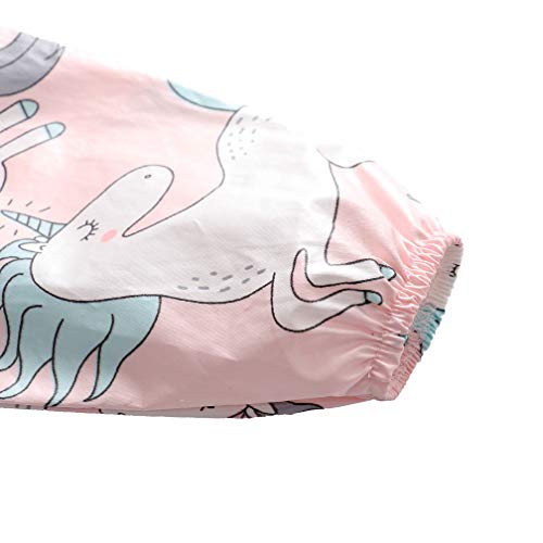 atopo 2 Paquetes Babero con Mangas Largas Impermeable Baberos de Alimentación para Bebés Algodón Delantal Lavable del Bebé por 6-36 Meses Niños Comiendo Pintura y Jugando