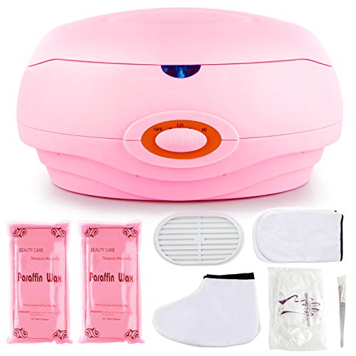 AYITOO Baños de Parafina Cera Baño, Calentador de Parafina para Manos y Pies con Máquina Accesorios, Alimenta la piel con Humedad Parafina Baño de Cera Máquina, Color Rosa