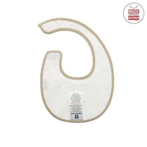 Babero Redondo Con Velcro Sky Beige/Estrella 16x19 cm