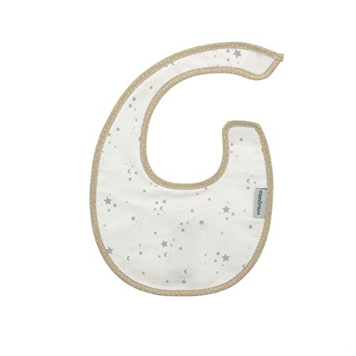 Babero Redondo Con Velcro Sky Beige/Estrella 16x19 cm