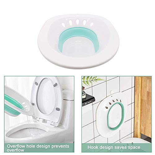 Baño De Asiento Plegable Portátil De La Cuenca del Baño De Asiento para Las Hemorroides Mujeres Embarazadas Perineal Episiotomía Azul