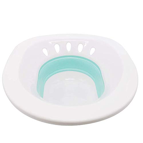 Baño De Asiento Plegable Portátil De La Cuenca del Baño De Asiento para Las Hemorroides Mujeres Embarazadas Perineal Episiotomía Azul