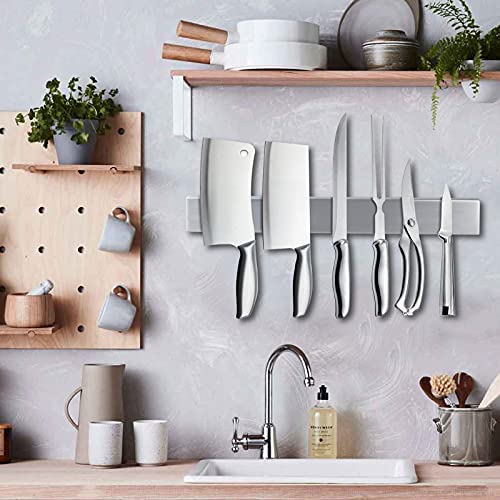 Barra Magnetica para Cuchillos 40 cm,Cuchillero Magnetico, Universal,Acero Inoxidable Cuchillero Magnetico,para Herramientas Otros Utensilios y Organizacion