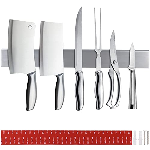 Barra Magnetica para Cuchillos 40 cm,Cuchillero Magnetico, Universal,Acero Inoxidable Cuchillero Magnetico,para Herramientas Otros Utensilios y Organizacion
