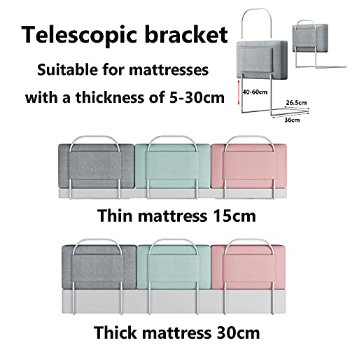 Barrera Cama Barrera de Seguridad Suave para Bebés, Barrera de Cama Anticaída con Cremallera Extraíble y Lavable, Tubo de Acero Ajustable de 40-60cm, Fácil de Instalar