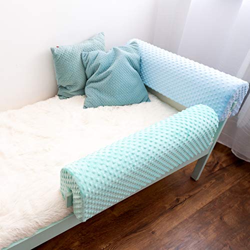 Barrera de cuna para bebé, protector de espuma, protección contra caídas, dormir, cama infantil, cama de bebé, rejilla de protección de cama, barrera, protector de cama | Minky (rosa)