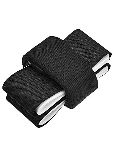 BBTO 2 Piezas de Correa de Portador de Esquí, Portador de Hombro Ajustable Correas de Mango de Latigazo con Cinta de Fijación Amortiguado Correa de Aro para Fácilmente Sostener Esquí y Astas, Negro