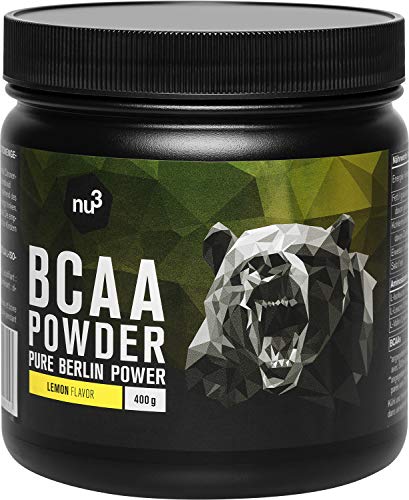 BCAA en polvo - Aminoácidos ramificados sabor limón - 400g (40 porciones) - Proporción óptima de leucina, isoleucina y valina - Balance 2:1:1 - Suplemento deportivo - Nutrición vegana - de nu3