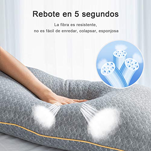 BedStory Almohada Antiácaros 50x75cm Almohada Fibra Lavable Almohada Carbón de Bambú de Poliéster Relleno de Almohadas de Calidad Hotelera Pack de 2
