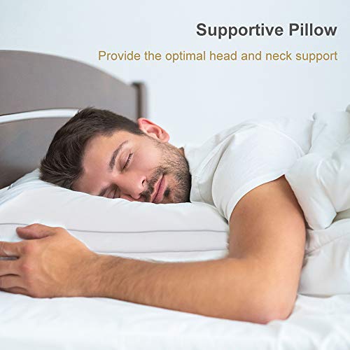 BedStory Almohadas Fibra con Relleno 3D Fibra Mantiene la Forma Almohadas Antiácaros para de Cama Almohadas para Hoteles Pack de 2 (42x70cm, Gris)
