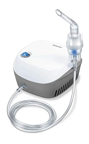 Beurer IH18L Nebulizador con Tecnología de Compresor de Aire, con Capacidad de Inhalación de 0.4 ml/min, Blanco y Gris (602.36)