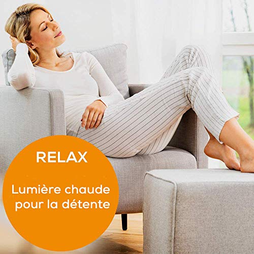 Beurer TL 45 Lámpara de luz diurna con pie abatible, compacto, tecnología led, simulación luz del sol 10.000 lux, sin rayos ultra violeta, 3 temperaturas cromáticas ajustables, color blanco