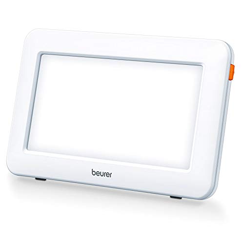 Beurer TL20UK Lámpara LED ultracompacta SAD ayuda a manejar el trastorno afectivo estacional simulando la luz solar a 10.000 Lux, soporte ajustable, certificado médicamente