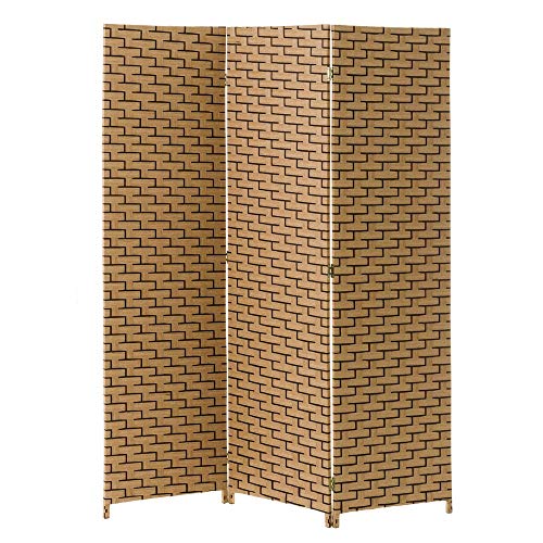 Biombo de Fibra contemporáneo Beige Plegable Trenzado de 150x180 cm - LOLAhome