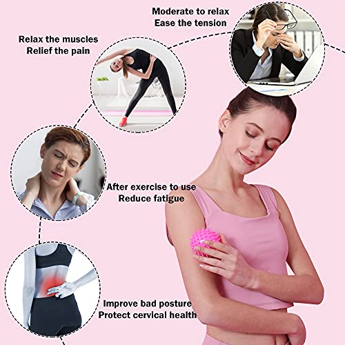 Bola de masaje,Bolas de masaje con pinchos,Bola de Masaje Miofascial, Pelota Lacrosse,para aliviar dolor de Fascitis Plantar,músculo,cervical,muñecas,Bolas de Masaje Muscular(3Piezas)