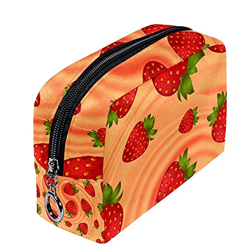 Bolsa de cosméticos Bolsa de Maquillaje Bolsa de cosméticos de Viaje, Bolso de Mano, Bolso de baño,Remolino de Crema Suave de Fresa