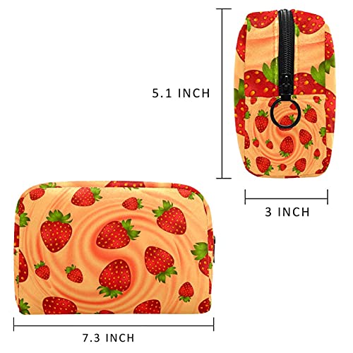 Bolsa de cosméticos Bolsa de Maquillaje Bolsa de cosméticos de Viaje, Bolso de Mano, Bolso de baño,Remolino de Crema Suave de Fresa