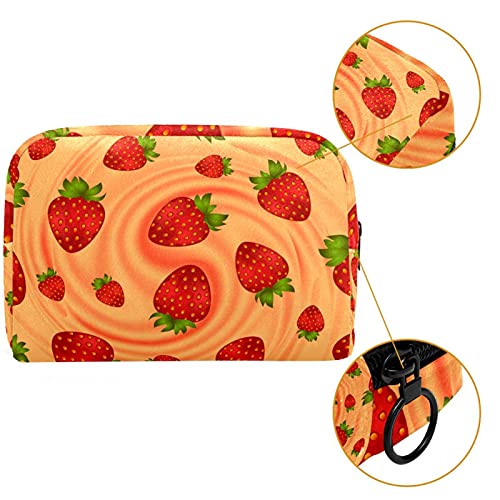 Bolsa de cosméticos Bolsa de Maquillaje Bolsa de cosméticos de Viaje, Bolso de Mano, Bolso de baño,Remolino de Crema Suave de Fresa