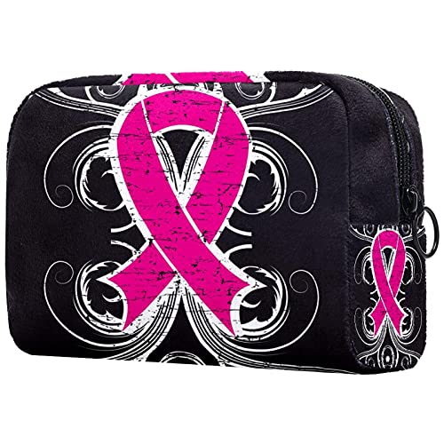 Bolsa de maquillaje compacta Neceser de viaje portátil para bolsas de cosméticos,conciencia del cáncer de colon