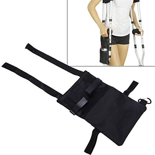 Bolsa de muleta, pequeño bolsillo de almacenamiento portátilAccesorios de muleta de pierna rota para pacientes ancianos (negro)