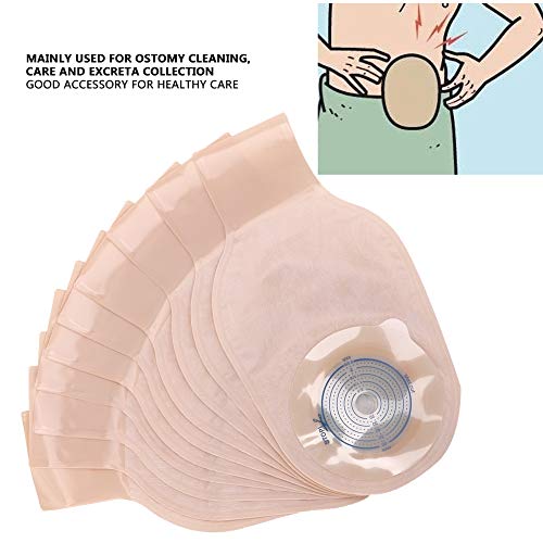 Bolsa de ostomía desechable, Bolsa de colostomía desechable de 10 Piezas Bolsa de Bolsa de ostomía Suave para la Piel Tipo Abierto