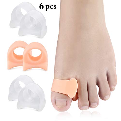 boxoon Plancha De Dedo Del Pie 6pcs Para Superposición Dedo Del Pie Muleta De Dedo En Martillo Universal Hallux Valgus Ortesis Espaciador De Dedo De Un Solo Orificio Corrector