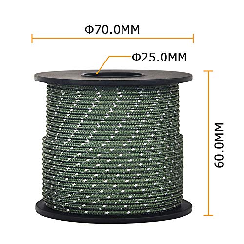 Brotree Paracord 2mm Cuerda de Nailon Paracaídas de 3 Hilos Hebras de Fibra Poliéster