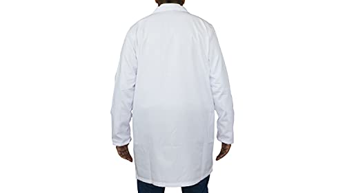 BSPOT Bata Médico Manga Larga Blanco Bata de Laboratorio Enfermera Sanitaria de Trabajo para Médicos Hombre (M)
