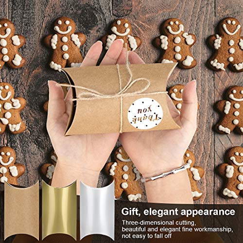 Caja de regalo Candy de papel Kraft, fiestas de cumpleaños, caja de almohadas para bodas, 24 unidades, Pillow Shape