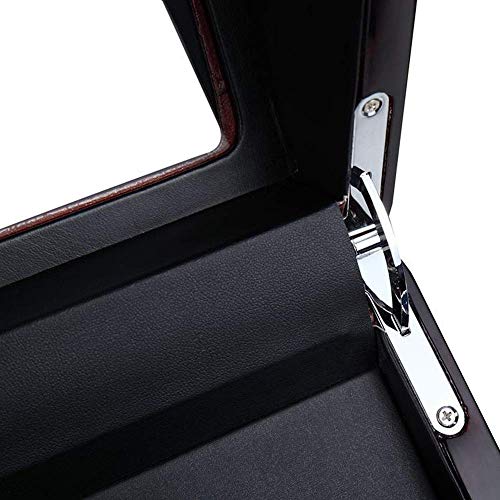 Caja de Reloj Enrollador de Reloj a la 1 en Punto Automático con Motor silencioso 4 Modos de Giro Piano de Madera Lacado Cajas de Reloj de Cuero Prese