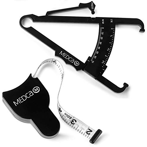 calibrador de grasa corporal y cinta métrica corporal - Calibradores de infusión de piel y cinta métrica de grasa corporal para medir con precisión el IMC de la piel Fitness y pérdida de peso